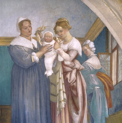 Nativity of the Virgin, Lunette from the Lotto Chapel by Lorenzo Lotto